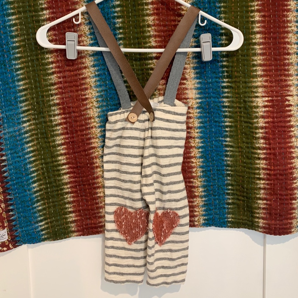 Baby Valentine’s Day overalls by sew darn cute 6 months